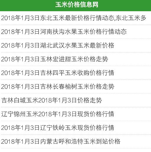 东北吉林玉米最新价格动态解析